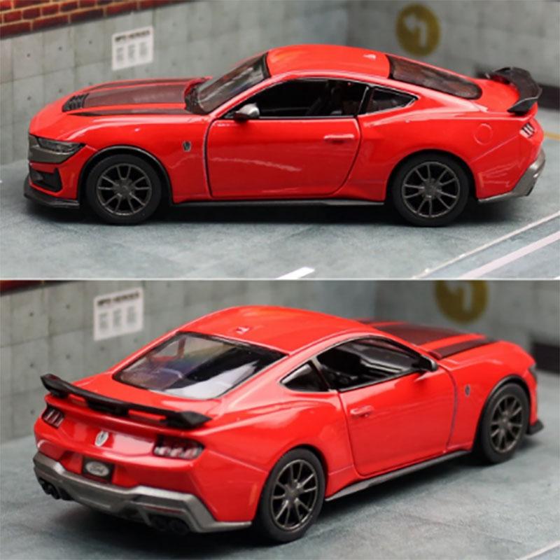 1/38 Scale 2024 Ford Mustang Dark Horse Alloy Diecast Pull Back Classical Miniature Toy Car Model Collection Children Gifts