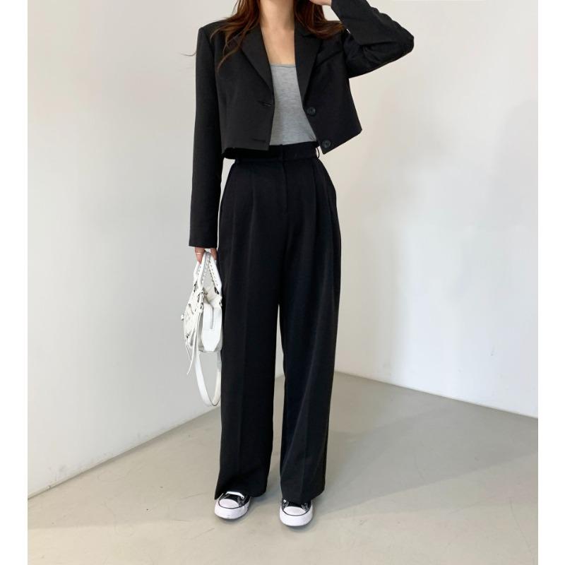 Fashion Autumn Loose Casual Suit Set Two Piece Outfit Blazer and Pants Women Office Wear