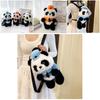 Police Panda Plush Backpack For Girls With Zipper Closure And Cartoon Design