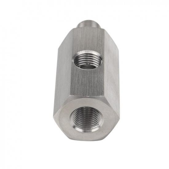 1/8" NPT Oil Pressure Sensor Tee To NPT Turbo Supply Feed Line Gauge Adapter
