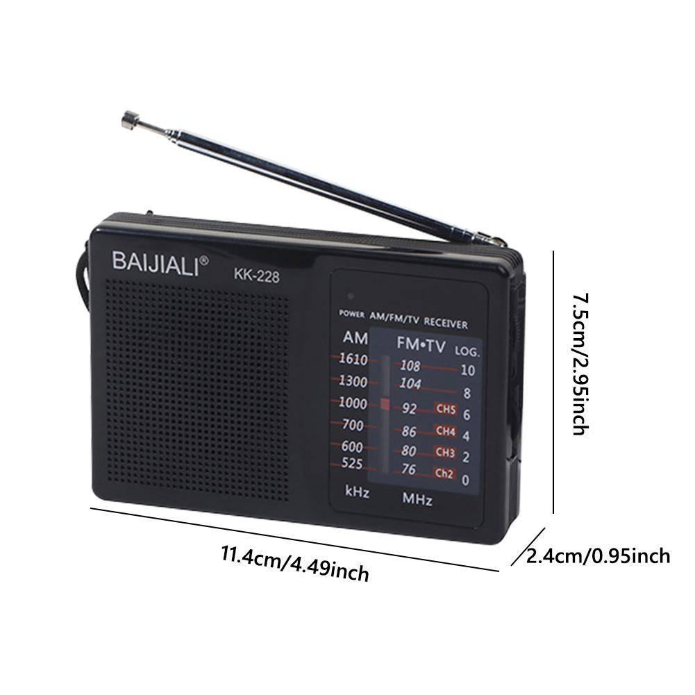 Telescopic Antenna Radio AM FM Battery Operated Portable Radio Reception Long Lasting For Emergency Running Walking Home Radio