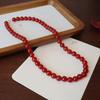 Natural Red Agate Beaded Necklace Women Vintage Round Carnelian Choker Necklaces Elegant Daily Wear Jewelry