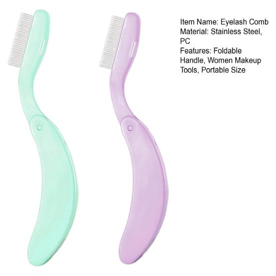 1/2Pcs Eyelash Separator Comb Foldable Handle Lash Separator Tool Stainless Steel Teeth Eyelash Separating Brush Mascara Applicator Comb Makeup Tools