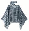 European and American Women's Wear Spring and Autumn Plaid Scarf Cape Shirt
