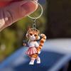 Cat Car Rearview Mirror Hanging Ornament Acrylic Material Bright Color Keychain Pendant Christmas Tree Ornament