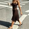 Sommer neuer Stil Camisole + unregelmäßiges Fischschwanz-Rock-Set, figurbetontes zweiteiliges Outfit für heiße Girls