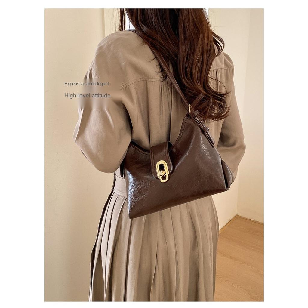Crossbody Bag Women PU Vintage Lock Daily Commute