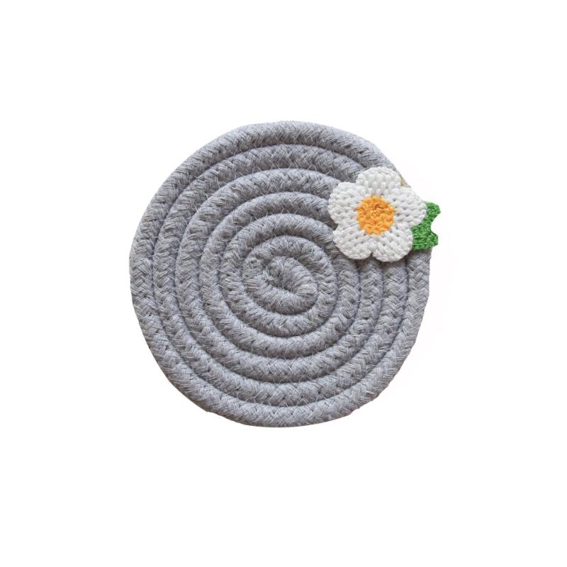 Japanese Heat Insulation Pad I Floret Cup Meal Cotton Thread Woven Rope Bowl Simple