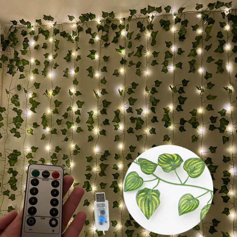 

Искусственные растения для украшения искусственные растения листья плюща лианы лианы лист со светодиодной подсветкой для украшения Рамадана 2023 вечеринки