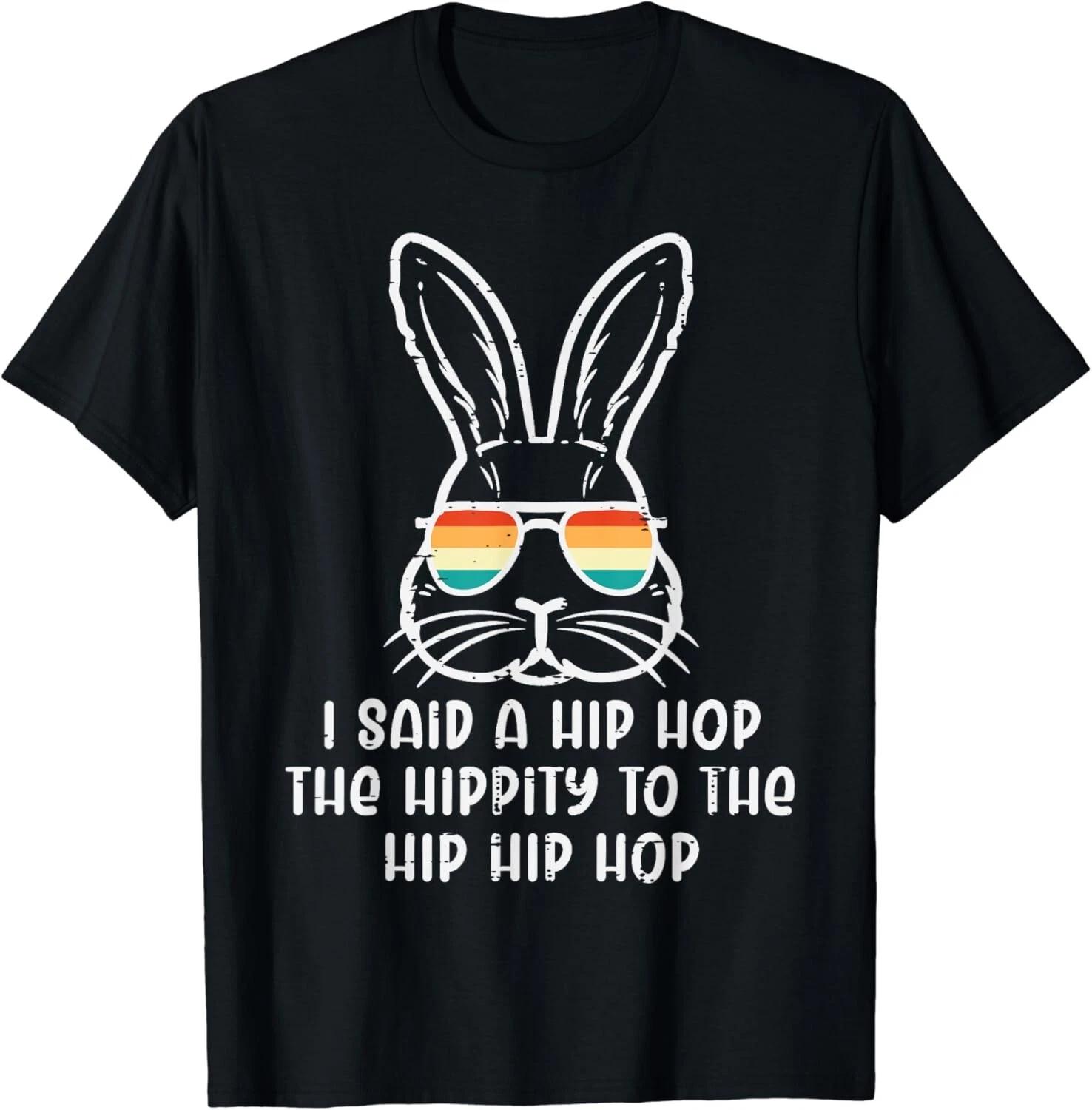 Easter Bunny Hip Hop Hippity Retro Men Boys Gift Unisex T-Shirt 4XL