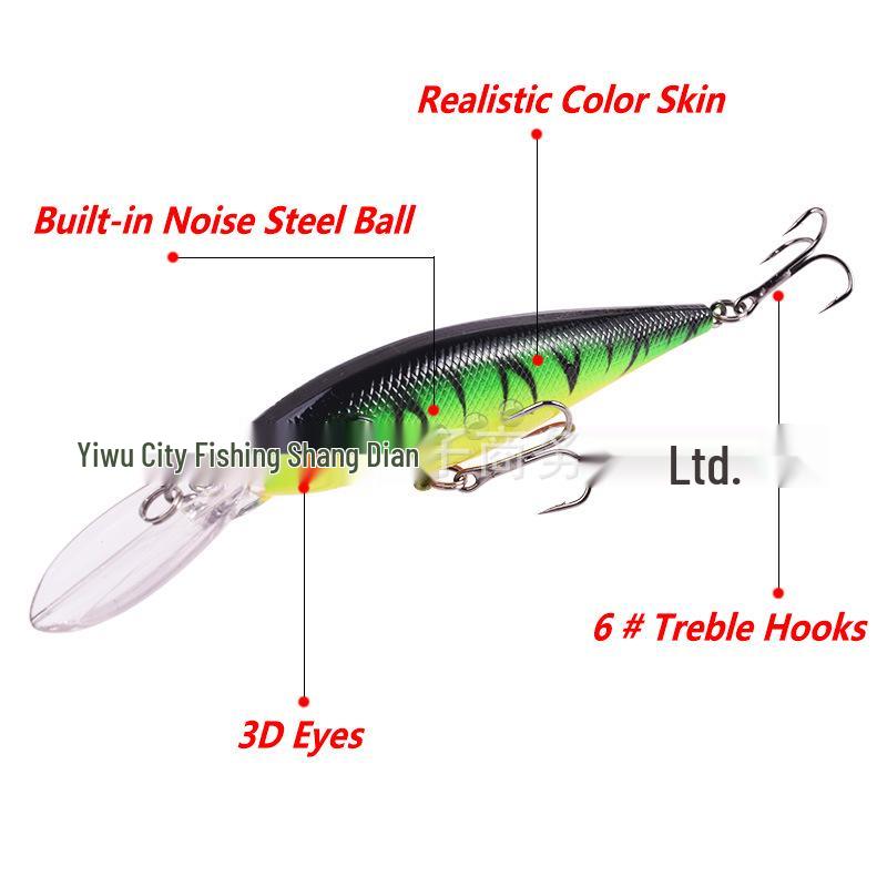 Long Tongue Minnow Floating Deep Diving Lure for Freshwater & Sea Fishing - Aspius Bass Bionic Hard Bait