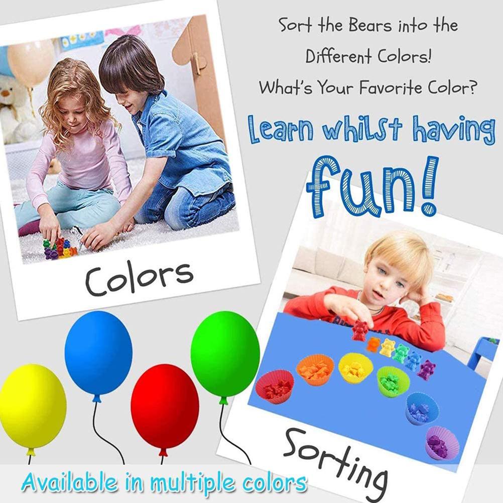 62 ks/sada Dětské Duhové Počítací Medvídky Hračky Vzdělávací Kognitivní Přiřazovací Hra Vzdělávací Hračky