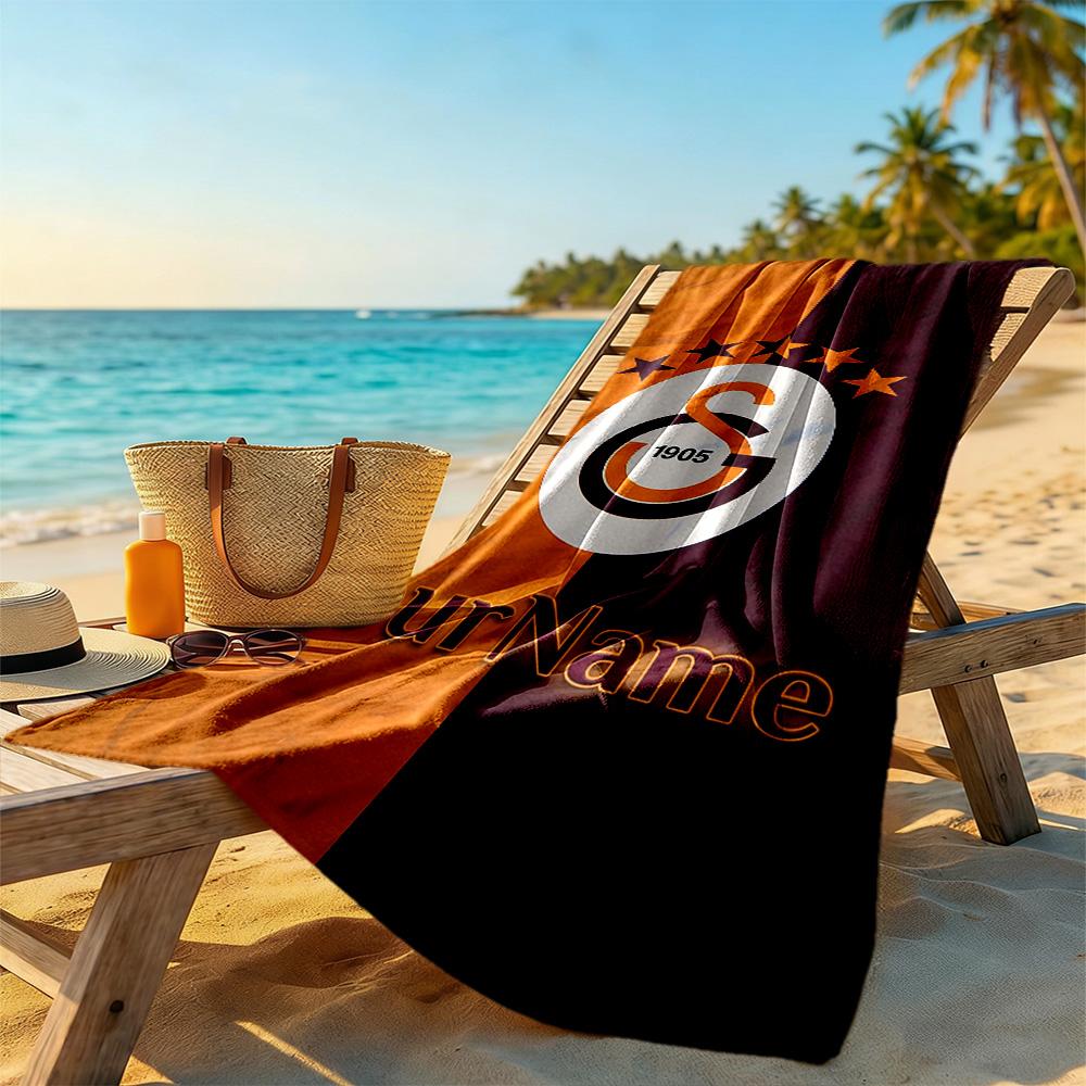 Galatasaray Personalized Text Beach Towel Quick-Dry Soft Microfiber