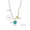 Blue Pine Heart Pendant Necklace with Natural Freshwater Pearls - Niche Design Sweater and Clavicle Chain