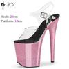 Fashion 20cm High Heels Sexy Platforms Sandals Stripper Pole Dance Shoes Women Wedding Colorful Plus Size Ladies Sandal Summer