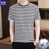 ROMON Herren Casual gestreiftes Kurzarm-T-Shirt