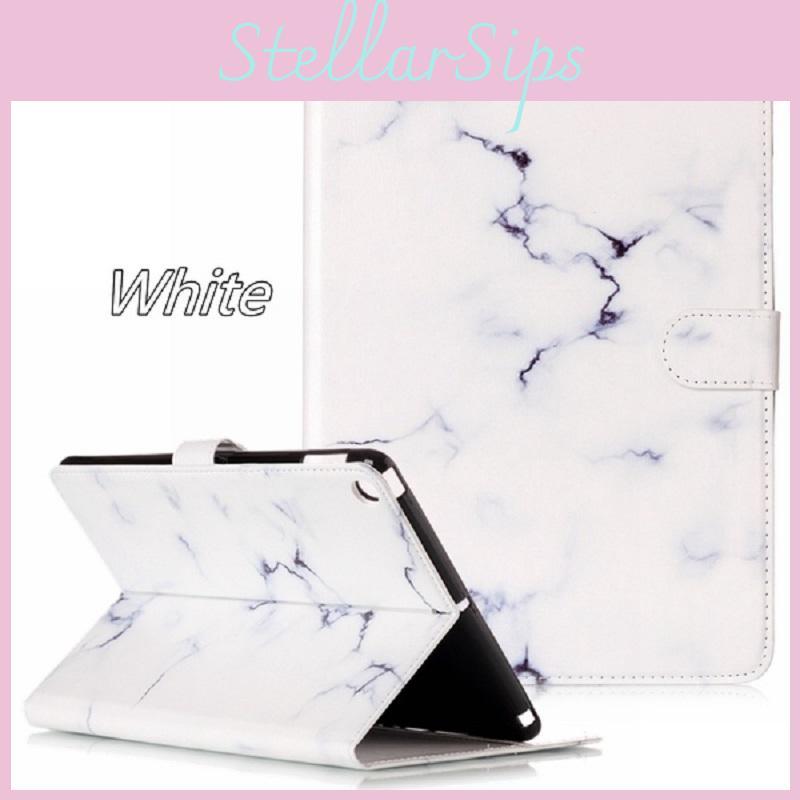 Chic And Durable Marble Pattern Folio Flip Cover For Ipad Models