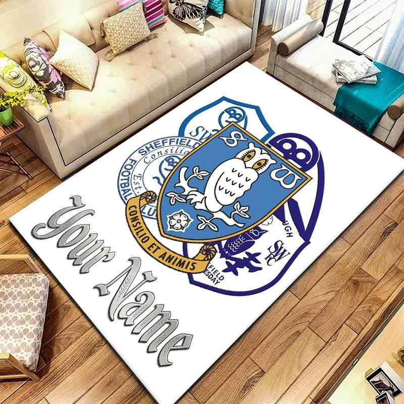 Sheffield Wednesday Football Club Custom Name Carpet Rug for Living Room Bedroom Home Sofa Decoration,Kids play Non-slip Floor Mat
