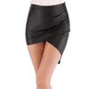 Women's Skirts All-Match Short Skirt Stitching Pu Patent Leather Skirts