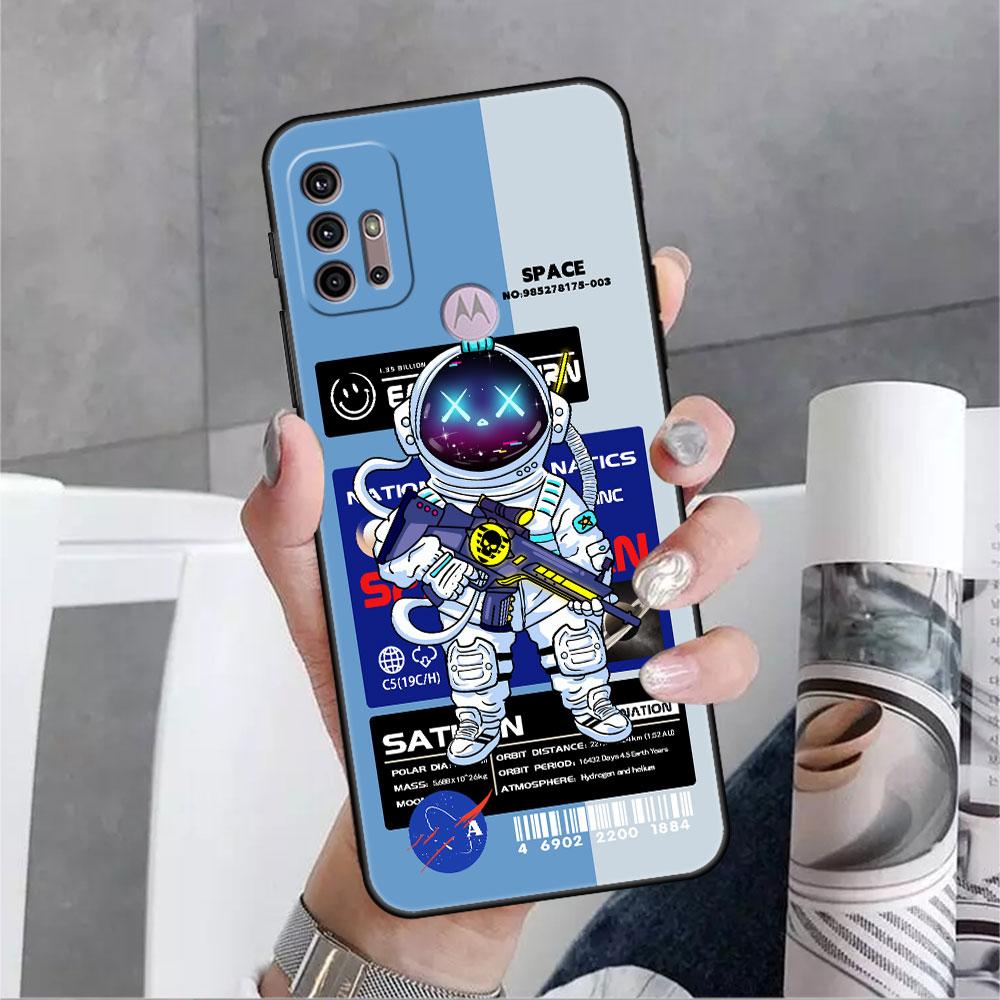 Case For Motorola G30 G60 G9 Play One Fusion Plus Edge 20 G8 Power Lite G22 G50 G200 G51 G71 Phone Cover Fashion Cool Astronaut