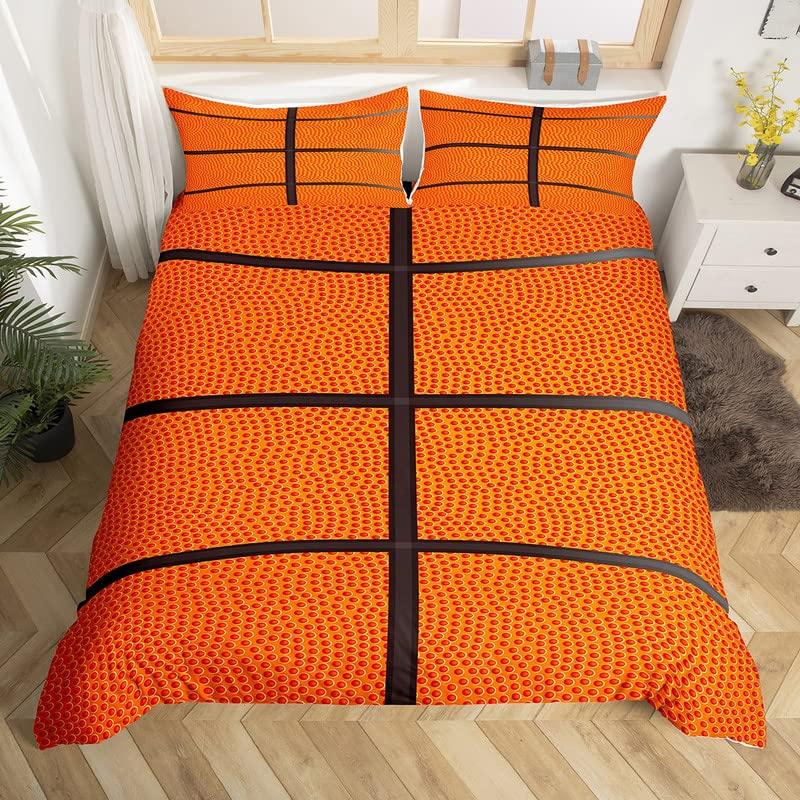 Basketball Duvet Cover Black Gold Bedding Set Black And Golden Basketball Court Design Comforter Cover Sports Games Quilt Cover