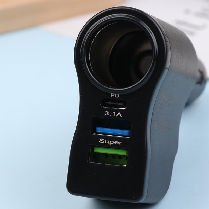 Dual Usb Car Charger Digital Display Car One To Three Cigarette Light 66W Car Multifunctional Charger