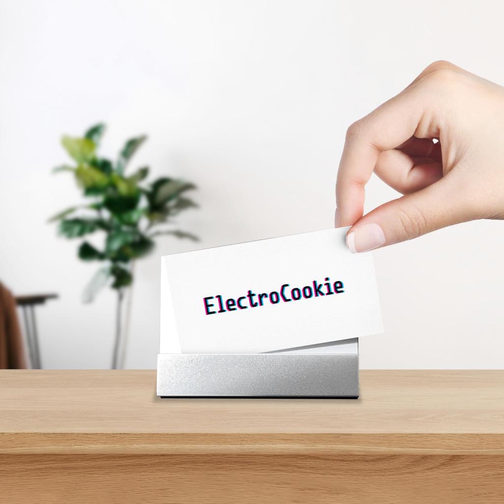 Premium Aluminum Business Card StandHolder - Simple & Modern Design Fits Brochures & Menus Ideal for Offices, Reception Desks, Restaurants, and