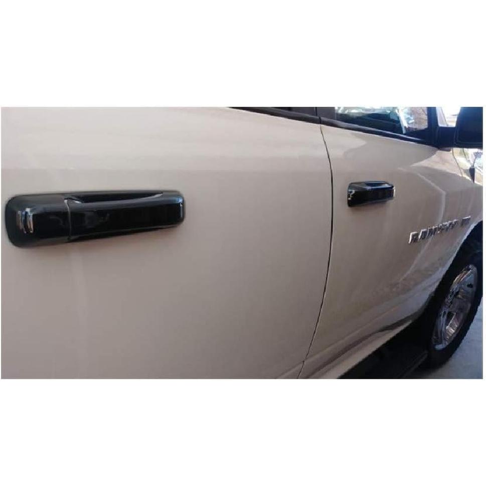 Gloss Black Side Door Handle Cover Covers Compatible with 10-18 RAM 1500+2500+3500