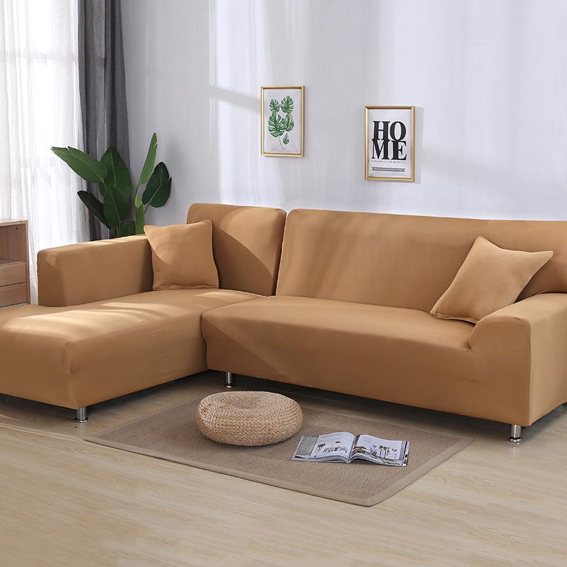 L-Shaped Elastic Sofa Cover - Universal Full Coverage for Chaise Lounge & Leather Sofas, All-Season Use