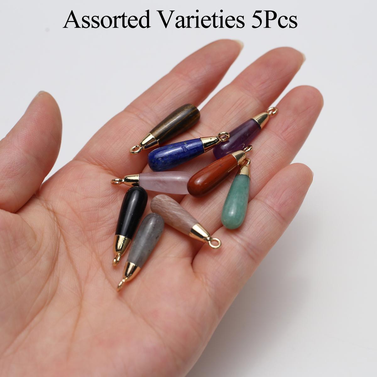 

5 шт., Подвеска из натурального камня, кристалла, агата с золотой пряжкой, Спортивный стиль, Подвески в виде бейсбольной биты ручной работы, для изготовления ювелирных изделий своими руками, мужские подарки 7×26 мм 5Pcs/7×26mm