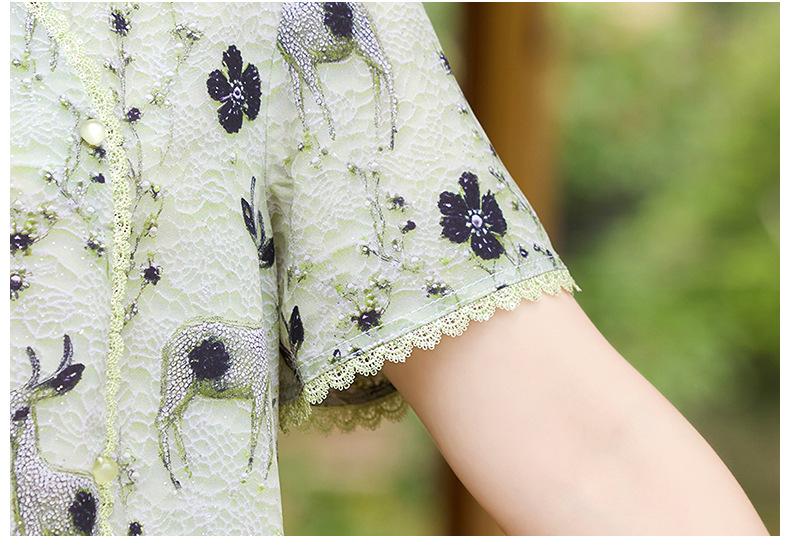 Mom's Chinese Style Summer T-Shirt & Two-Piece Set for Middle-Aged and Elderly Women - New 2026 Design
