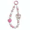 Random Color Beaded Phone Chain with Crystal Butterfly Keychain Pendant
