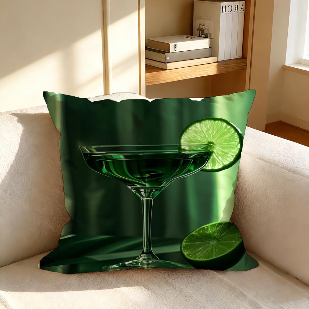Cushion Cover Nordic Style Natural Linen Pillow Cover Durable Washable Pillowcase for Home Bedroom Sofa P Bar Wine Glass