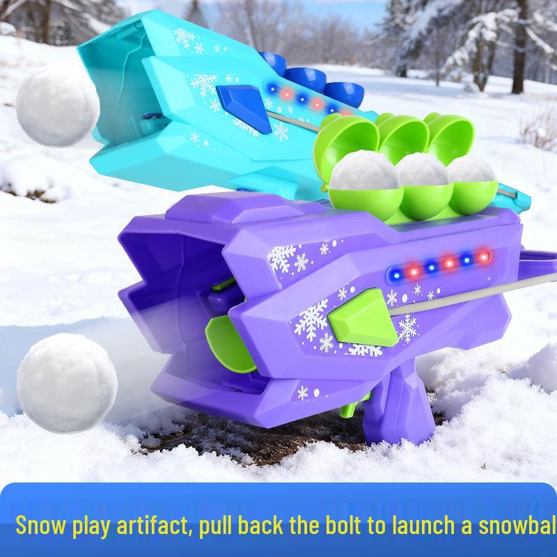 Children's Snowball Launcher - Winter Outdoor Play Snowball Thrower and Clip for Snowball Fights
