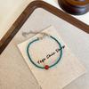 Retro Exquisite Red Blue Contrast Colorful Beaded Necklace For Women Girls Light Luxury Bracelet Jewelry Accessories Gifts