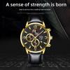 2PCS/Set DEYROS Luxury Men's Watch Fashion Men's Leather Strap Calendar Watch Casual Men's Quartz Watch Father's Day Gift