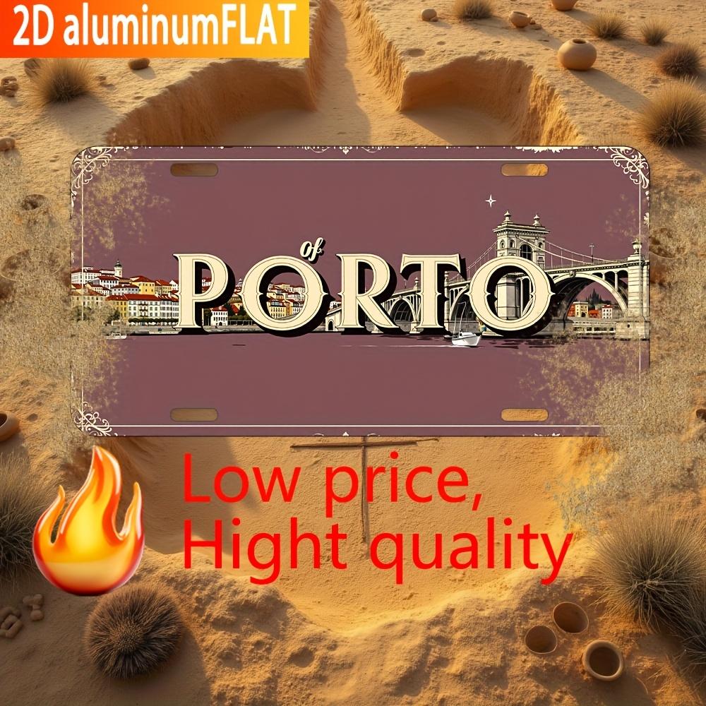 D Flat D Flat License Plate Frame  pc Vintage Industrial Porto Portugal License Plate Sign x Inches (xcm) Metal Wal 15x30cm(5.9x7.8inch)