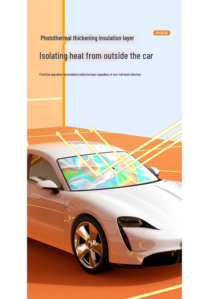 Foldable Laser Umbrella Car Sunshade – Heat Insulation Windshield Curtain