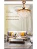 European Light Luxury Crystal Ceiling Fan with Invisible Blades for Living Room, Bedroom, and Restaurant.