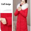 Down Padded Jacket Women's Mid-length Winter Fit Slimming Big Fur Collar Padded Padded Jacket