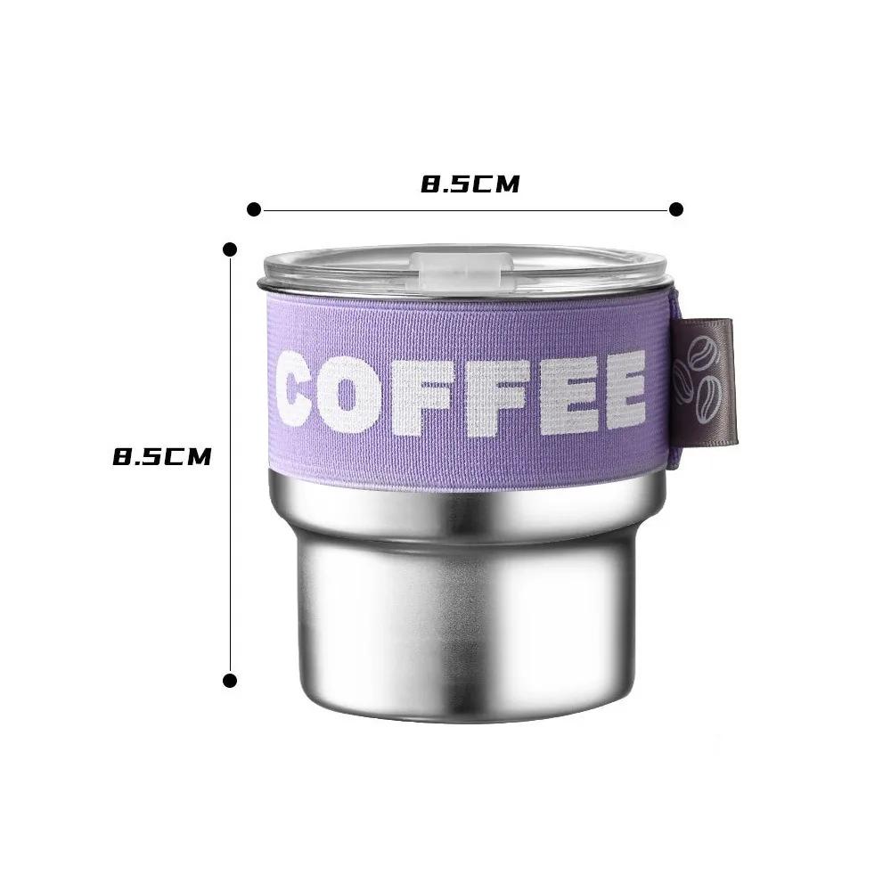 Creative 304 Stainless Steel Cup with Lid Large Capacity Insulation Cup Car Mounted Cooling Portable and Compact Coffee Milk Mug