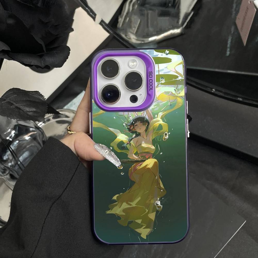 

A-Apothecary Diaries MaoMao Phone Case For iPhone 16,15,14,17,13,12,11,XS,Mini,Pro,SE,MAX Purple Matte Silicone Cover iPhone15