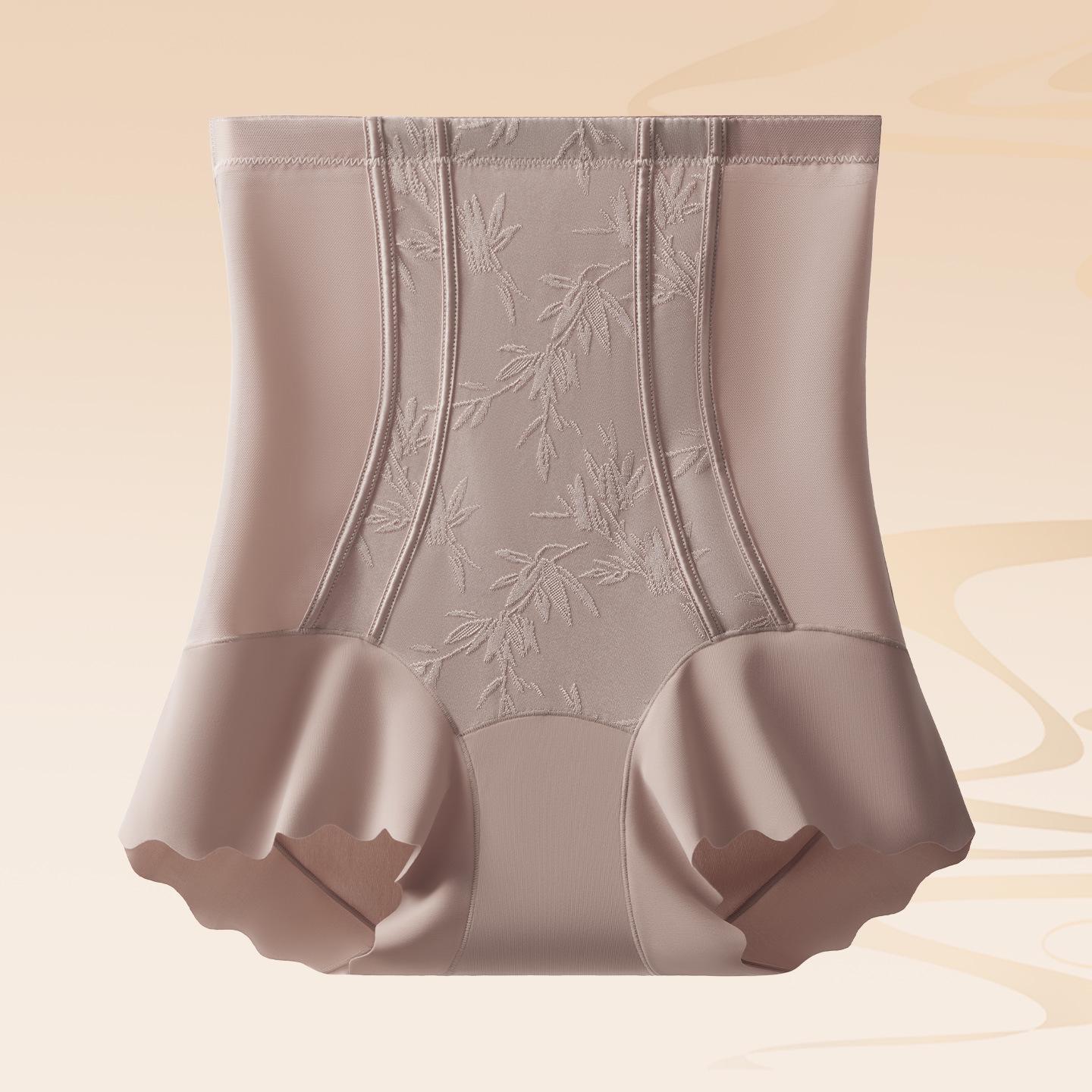 High-Waisted 3D Embroidery Tummy-Control Seamless Shaping Underwear for Women XL (120-135 jin)