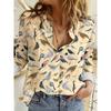Women'S Fashion Printed Long Sleeve Collared Shirt