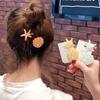 Fashion Artificial Shell Pearl Starfish Seashell Hair Clip for Women Beach Vacation Headdress Colorful Side Bangs Barrette