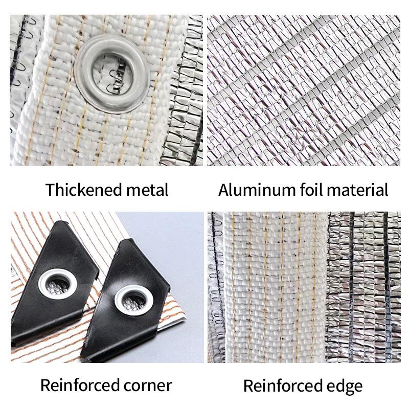 Síť na zahradní slunečník Slunečník Stříbrná hliníková fólie Ochrana proti UV záření Tkanina na sluneční clonu Reflexní tepelná izolace Markýza 3x3M