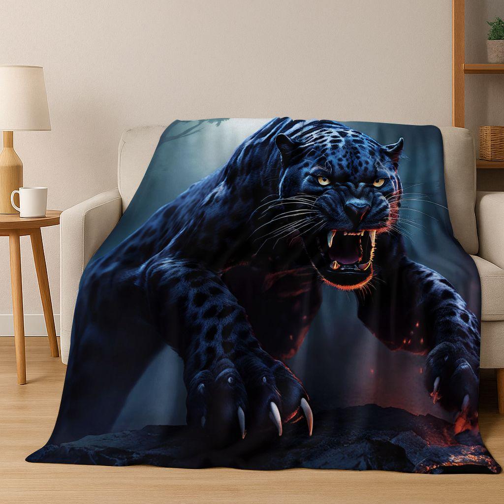 26 Style Wild Animal Leopard Cheetah Beast Cartoon Flannel Blanket,Cozy Soft Throw Blanket for Home Bedroom Bed Sofa Cover Kids