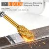 10-Piece Alloy Steel Woodworking Rotary File Set for Grinding, Polishing, Deburring Metal, and Reaming Holes