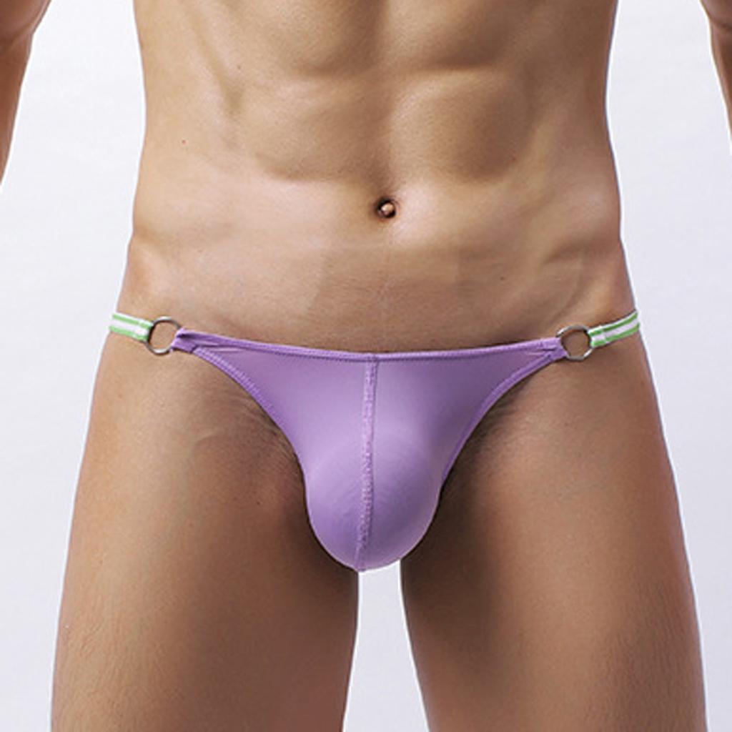 Men's Fashion Ring Hollow Thin Belt Panties Sexy Low Waist Briefs