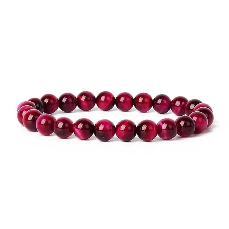 Natural Stone Bracelets Natural Healing Energy Tiger Eye Bracelet Polished 8 MM Crazy Stone Beads Bangle Elastic Pulsera